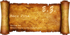 Becz Zita névjegykártya